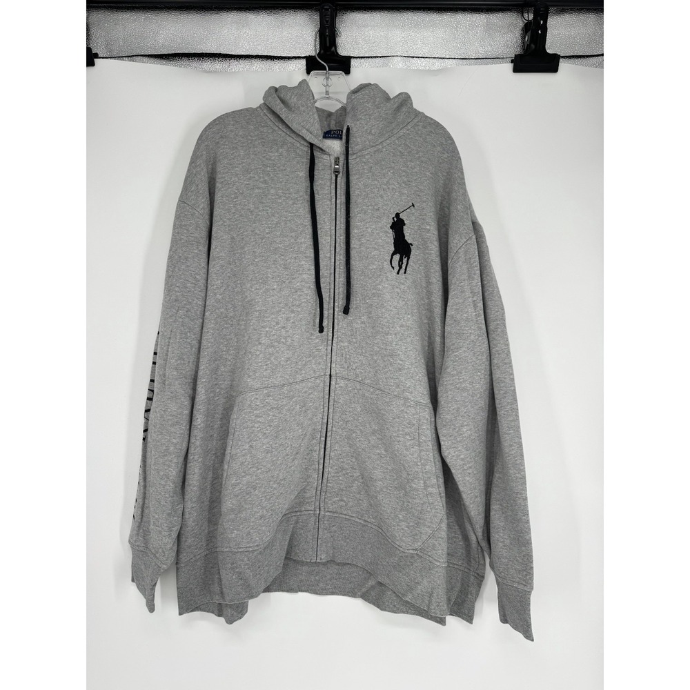 Polo Ralph Lauren Hoodie Sweatshirt 3XL Big 3XB Big Pony Logo Full Zip Up Jacket